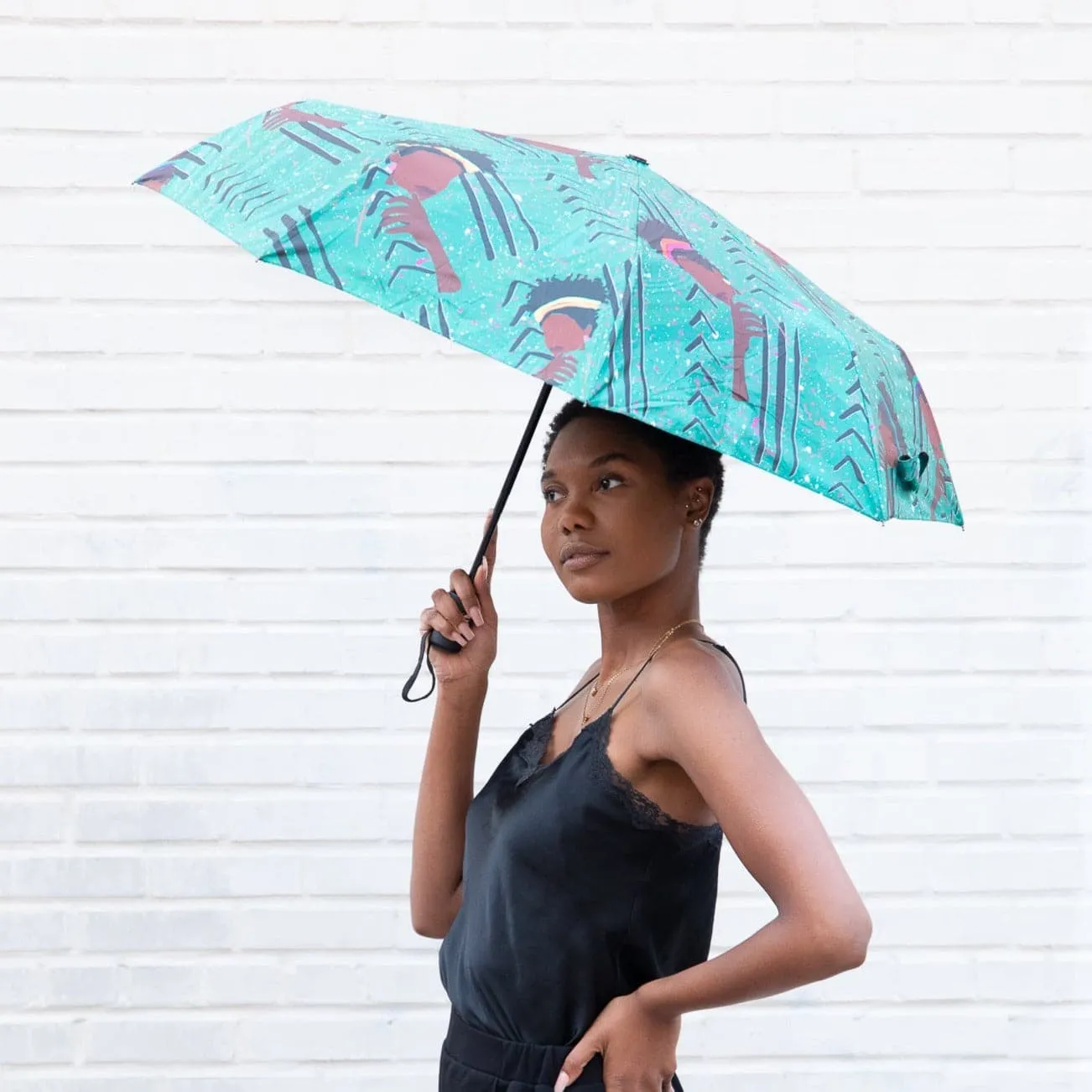 Confident Reign Came Thru Drippin' Push Button Umbrella