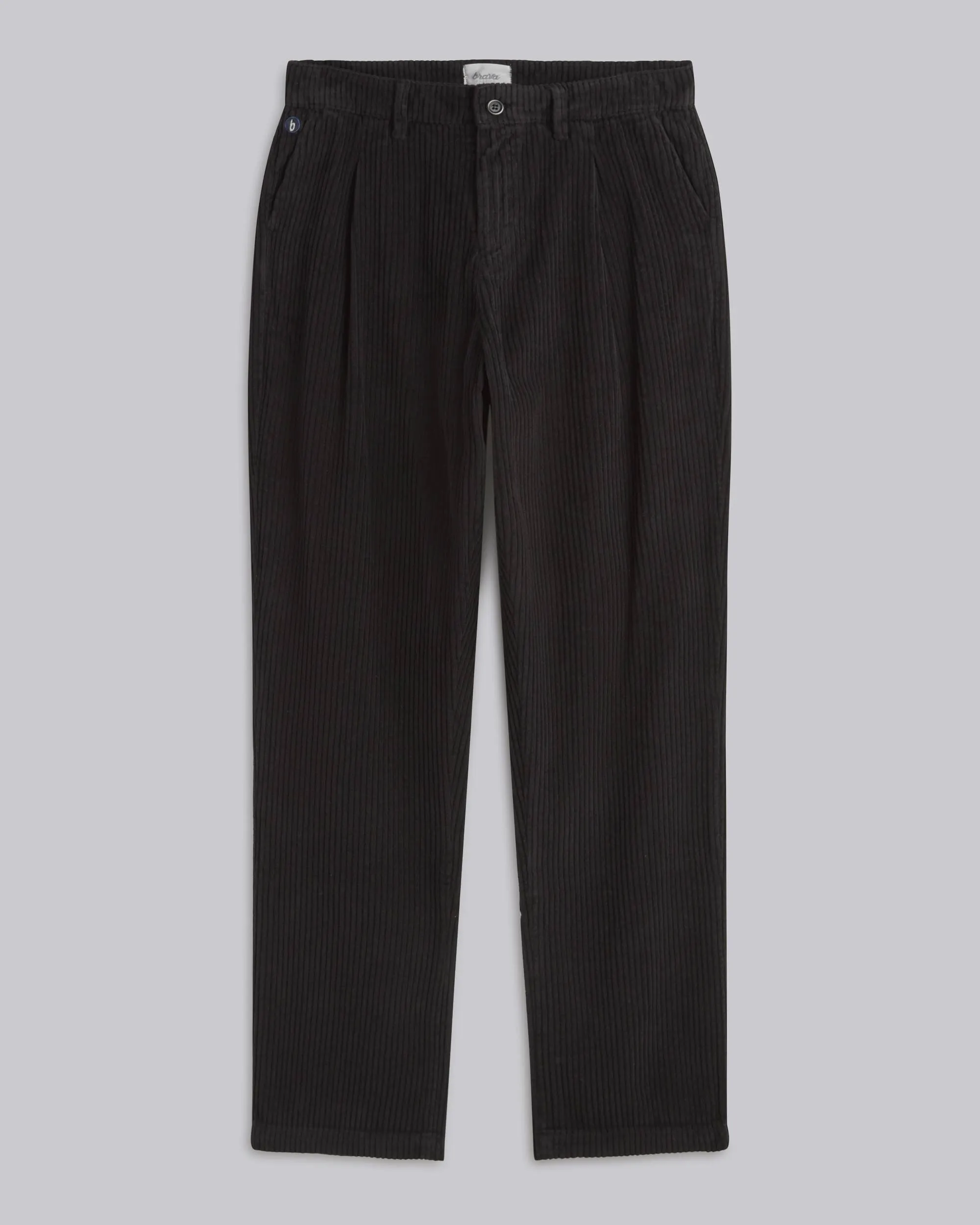 Corduroy Pleated Chino Pants Black