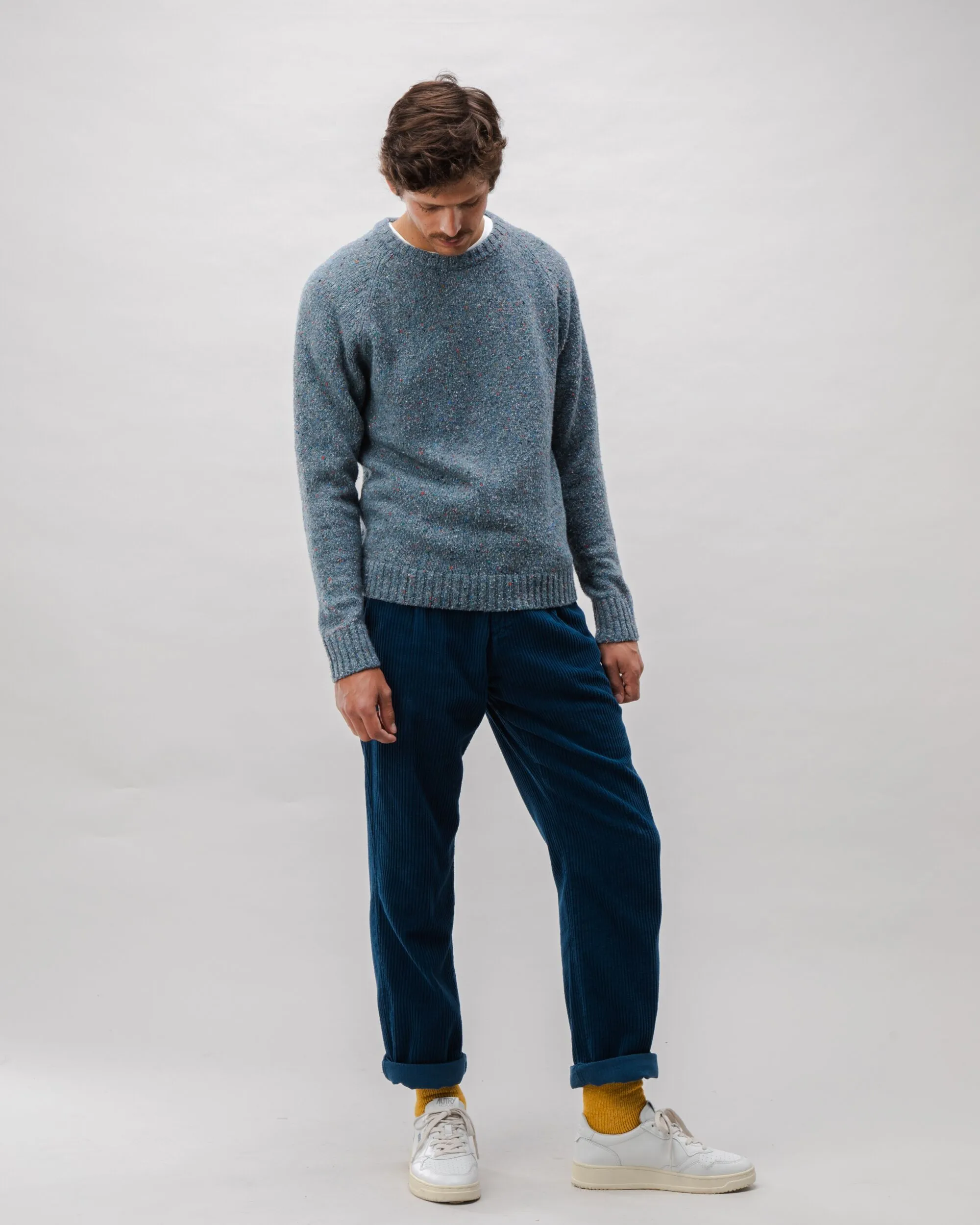 Corduroy Pleated Chino Pants Indigo