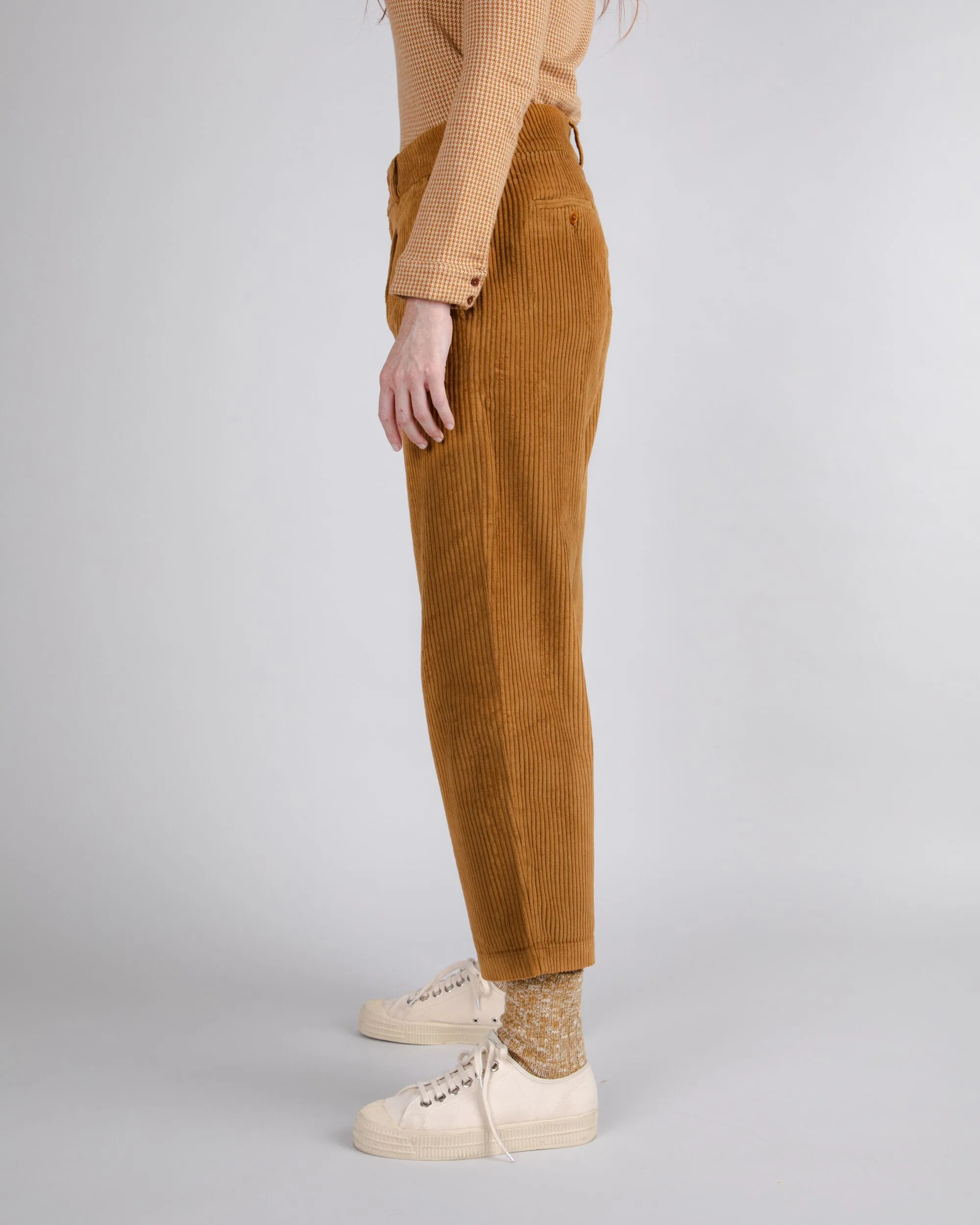 Corduroy Pleated Pants Camel