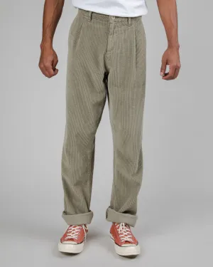 Corduroy Pleated Pants Pale Green