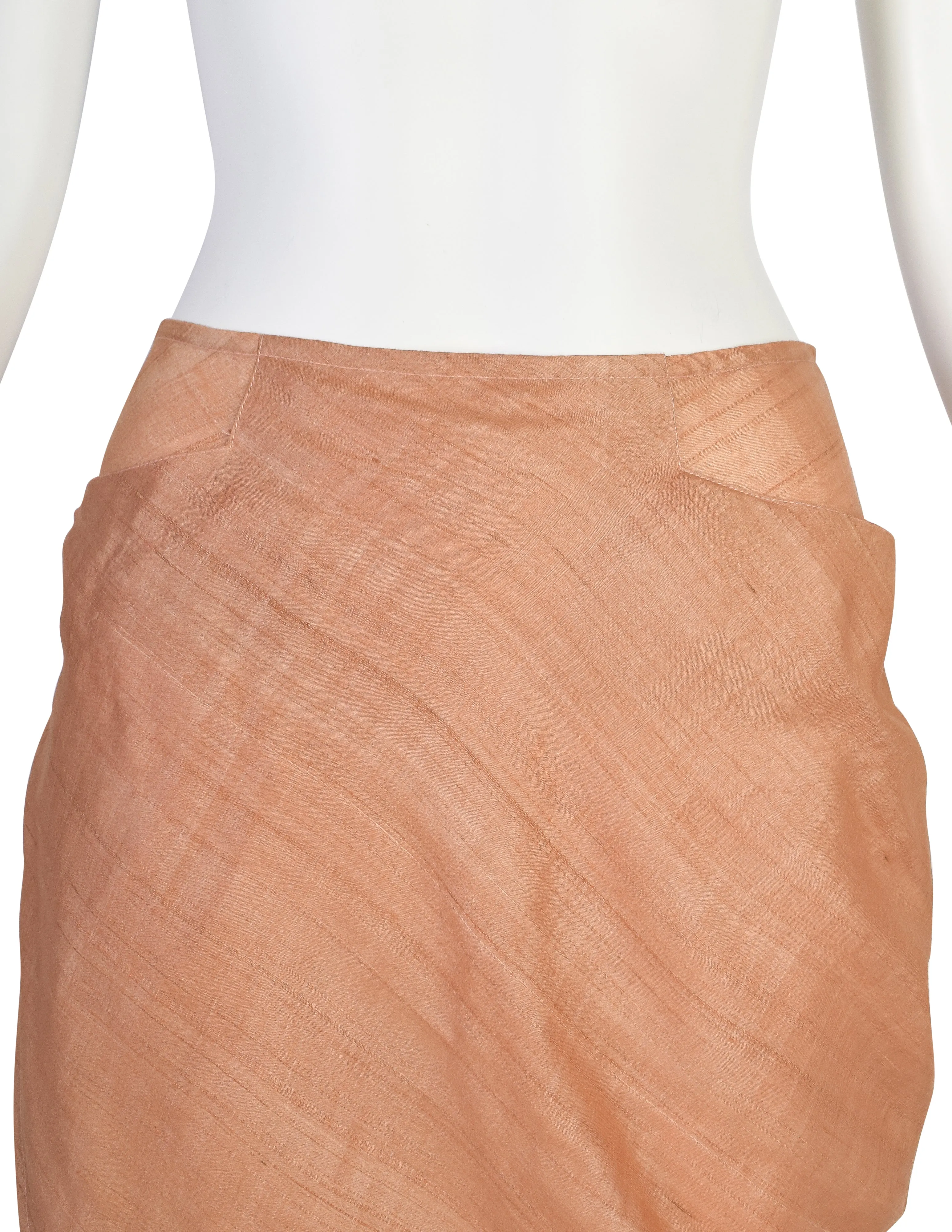 Costume National Vintage SS 1987 Peach Sorbet Silk Tulip Skirt