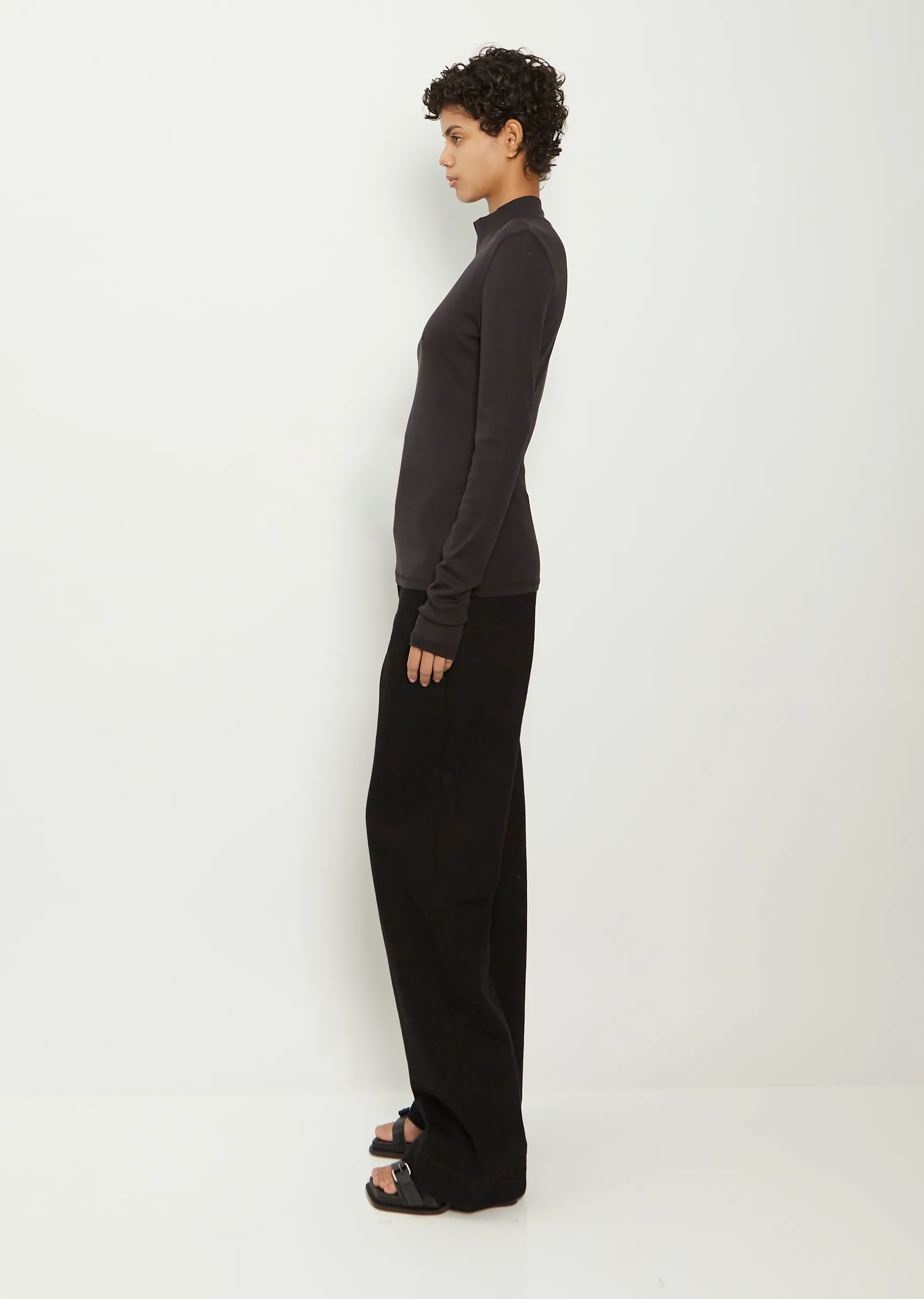 Cotton Jersey Turtleneck — Squid Ink