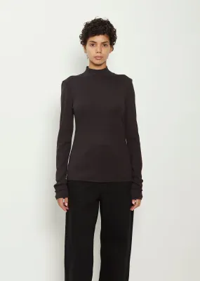 Cotton Jersey Turtleneck — Squid Ink