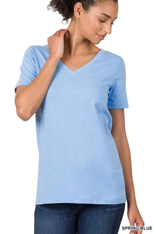 Cotton V-Neck Short Sleeve T-Shirt