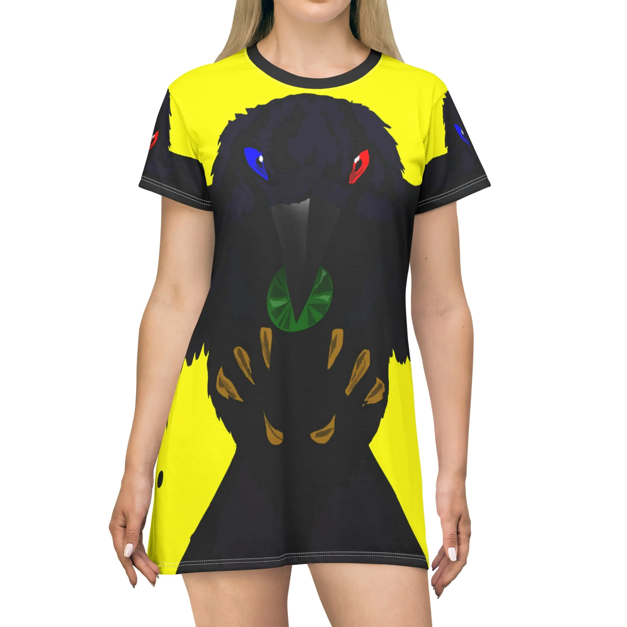 Crowgodshi First Generation T-Shirt Dress, YELLOW LOGO