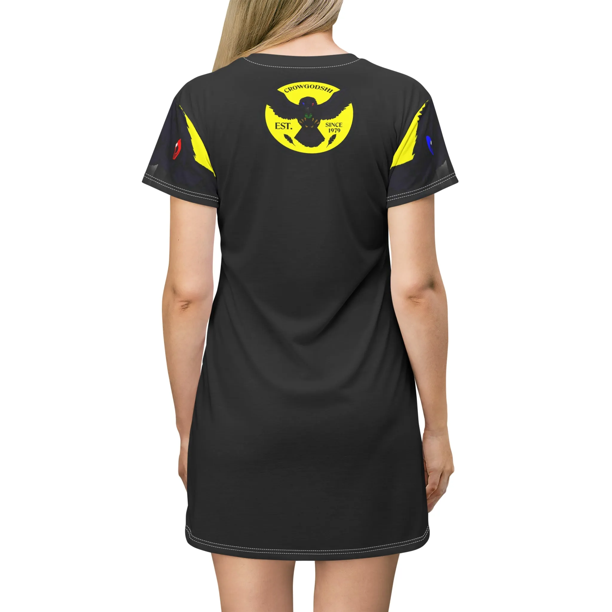 Crowgodshi First Generation T-Shirt Dress, YELLOW LOGO