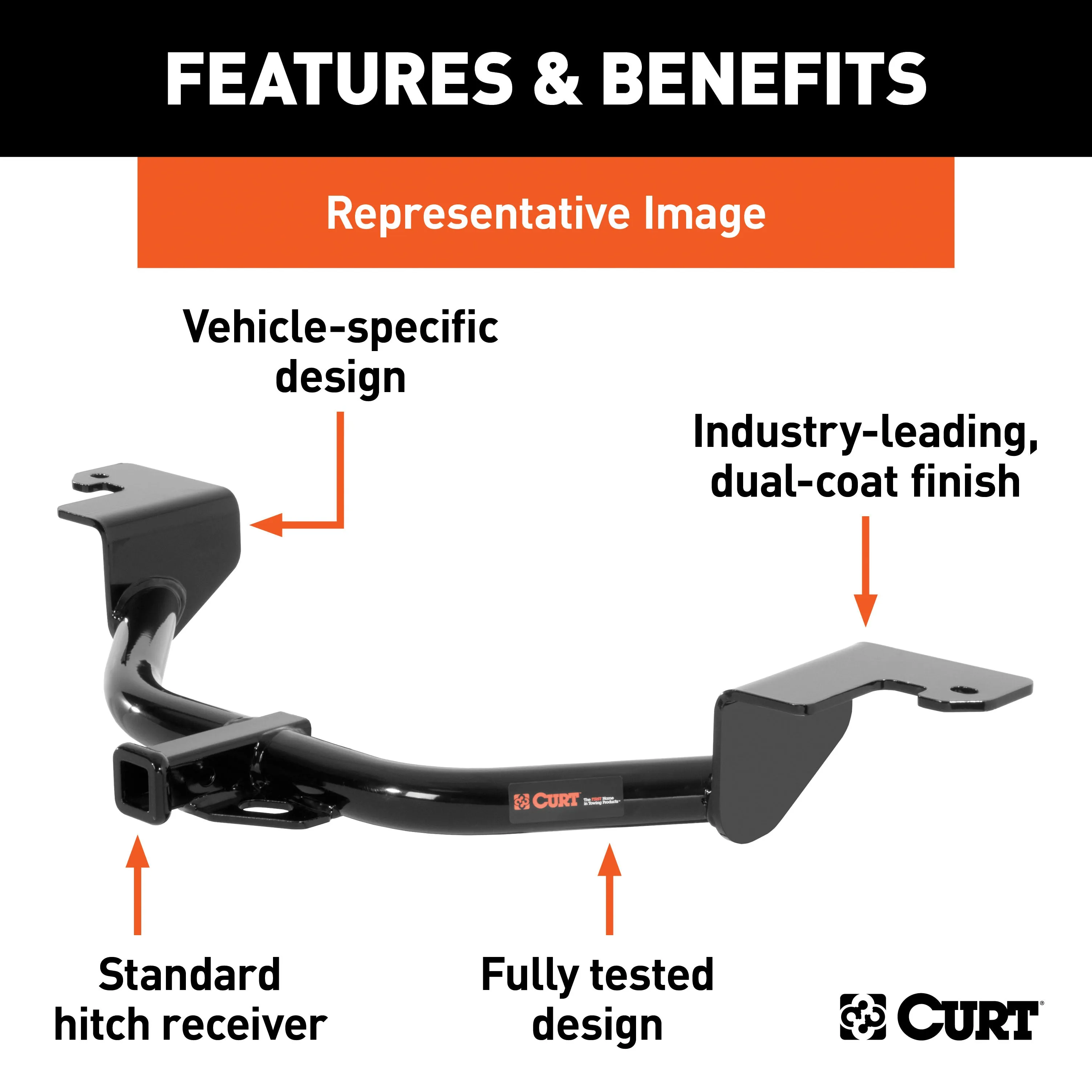 CURT 11744 Class 1 Hitch; 1-1/4in.; Select Mercedes-Benz E300; E320; E420; E430; E55AMG