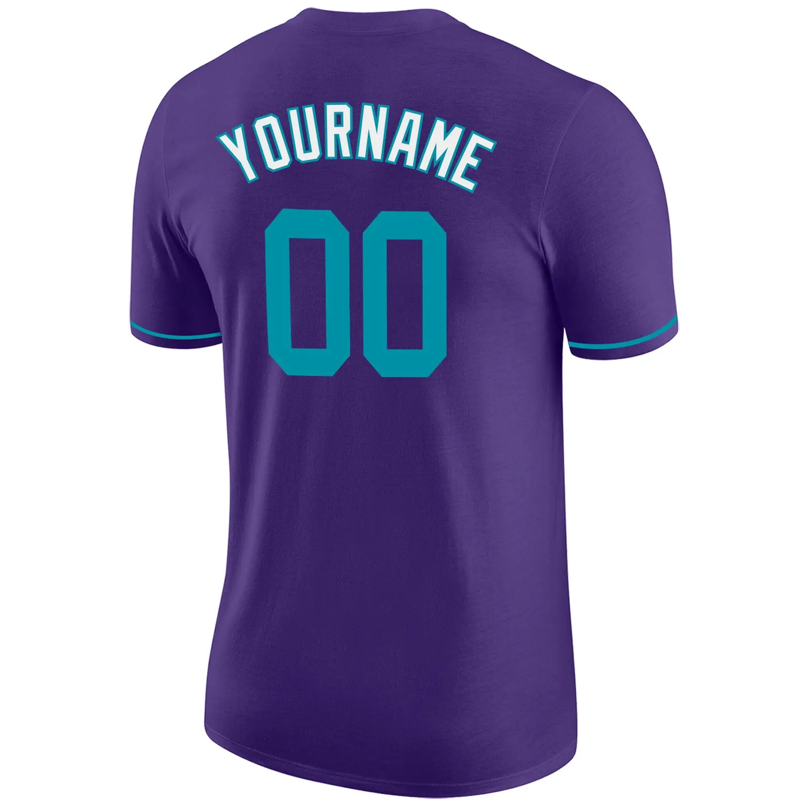 Custom Purple Teal-White Performance T-Shirt