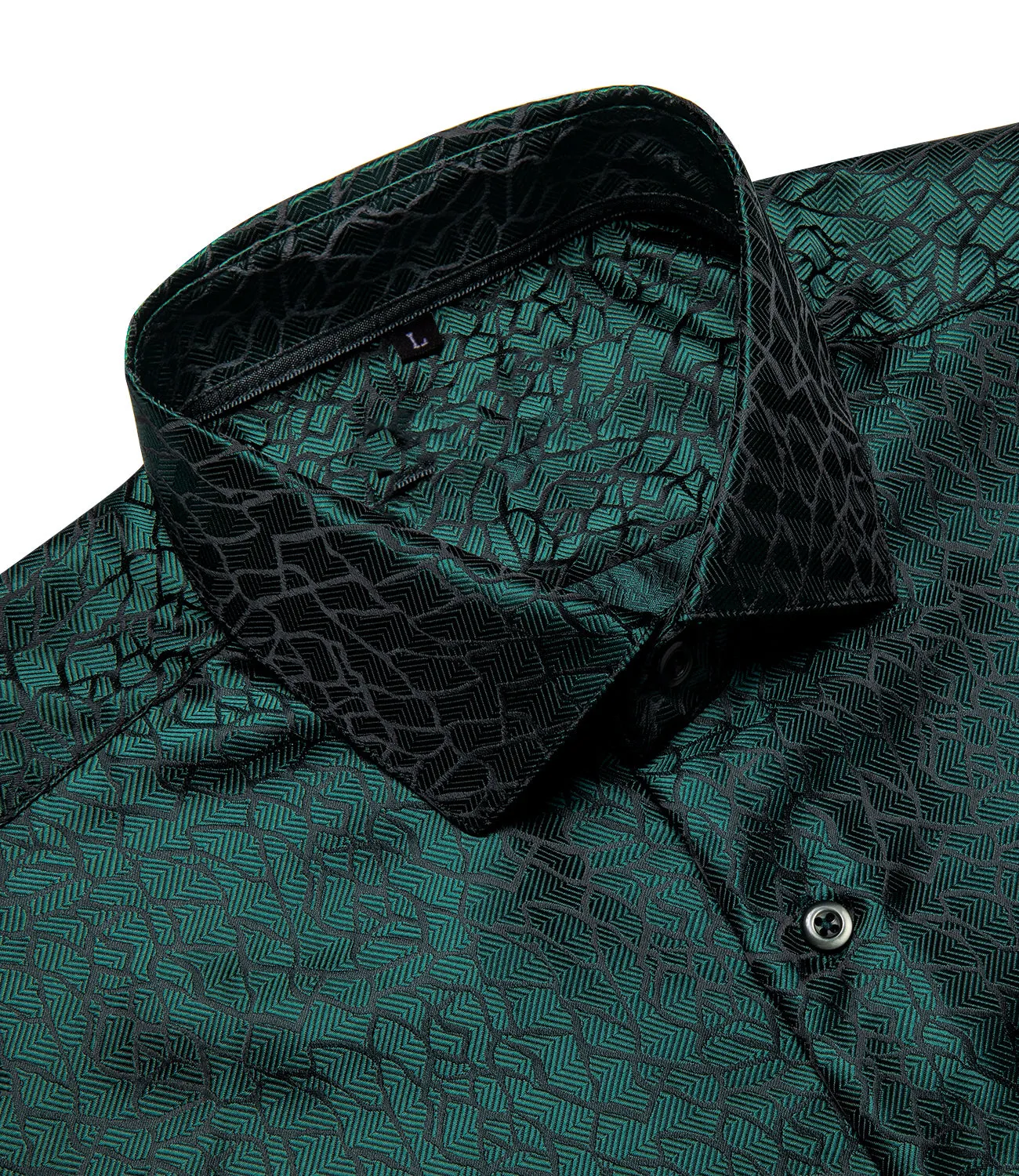 Dark Green Novelty Men's Long Sleeve Shirt