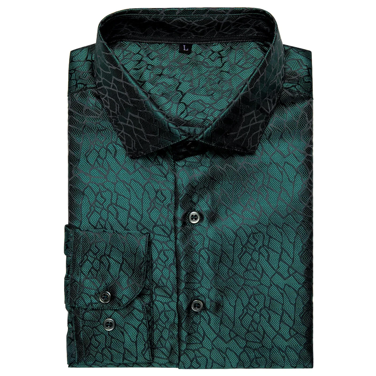 Dark Green Novelty Men's Long Sleeve Shirt