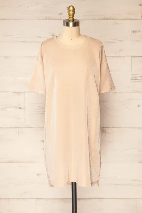 Dattilo Blush | Shimmery T-Shirt Dress