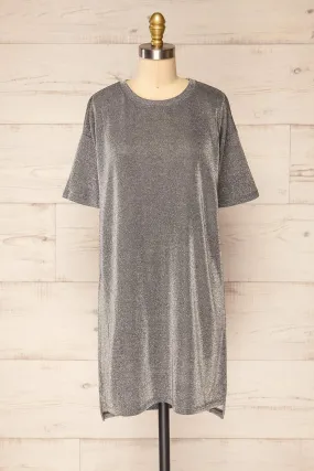 Dattilo Grey | Shimmery T-Shirt Dress