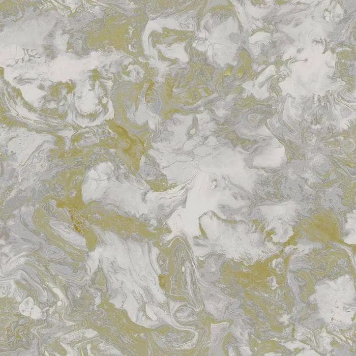 Debona Liquid Marble Grey/Gold Wallpaper - 6364