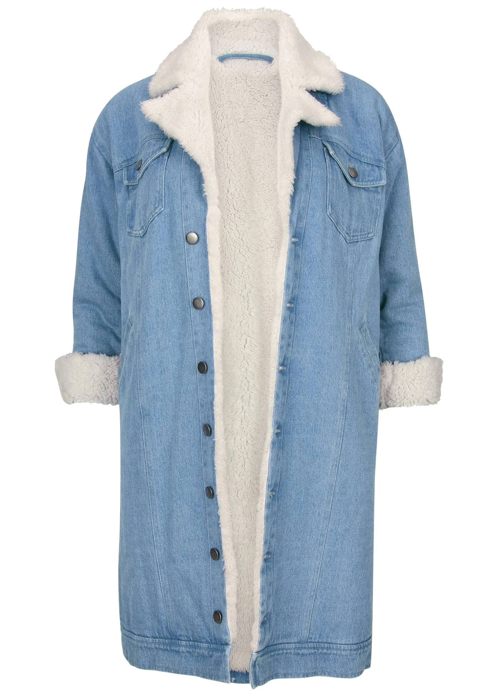 Denim Sherpa Jacket  - Medium Wash