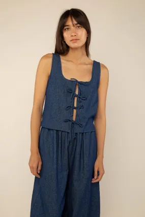 Denim Tie Tank Top