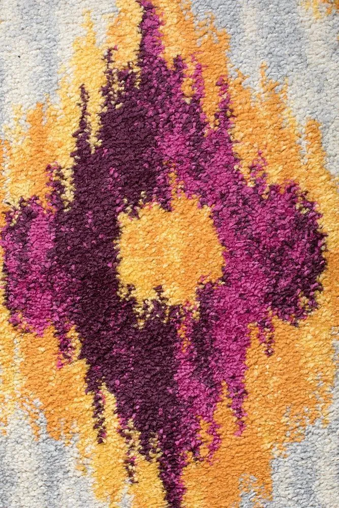 Dimensions Divinity Burst Aubergine Modern Runner Rug