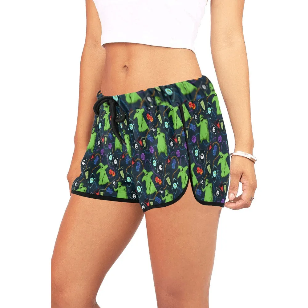 Disney Nightmare Before Christmas Oogie Cards And Dice Women's Relaxed Shorts