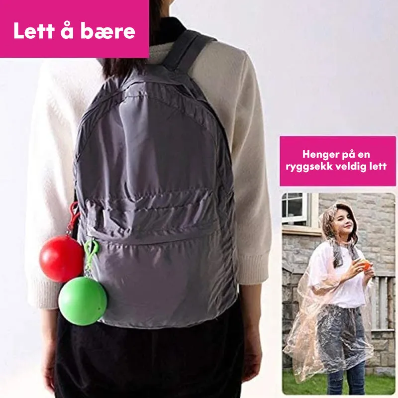 Disposable emergency raincoats in portable ball - be prepared