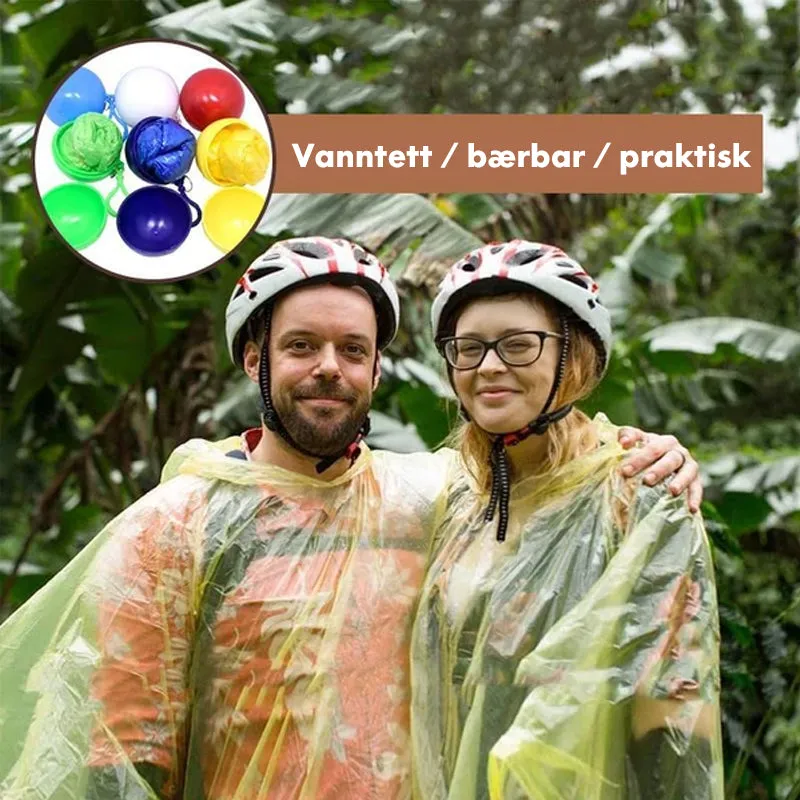 Disposable emergency raincoats in portable ball - be prepared