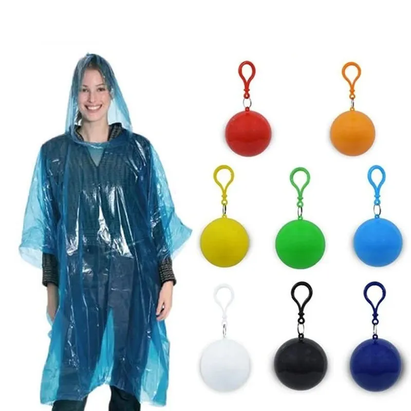 Disposable emergency raincoats in portable ball - be prepared