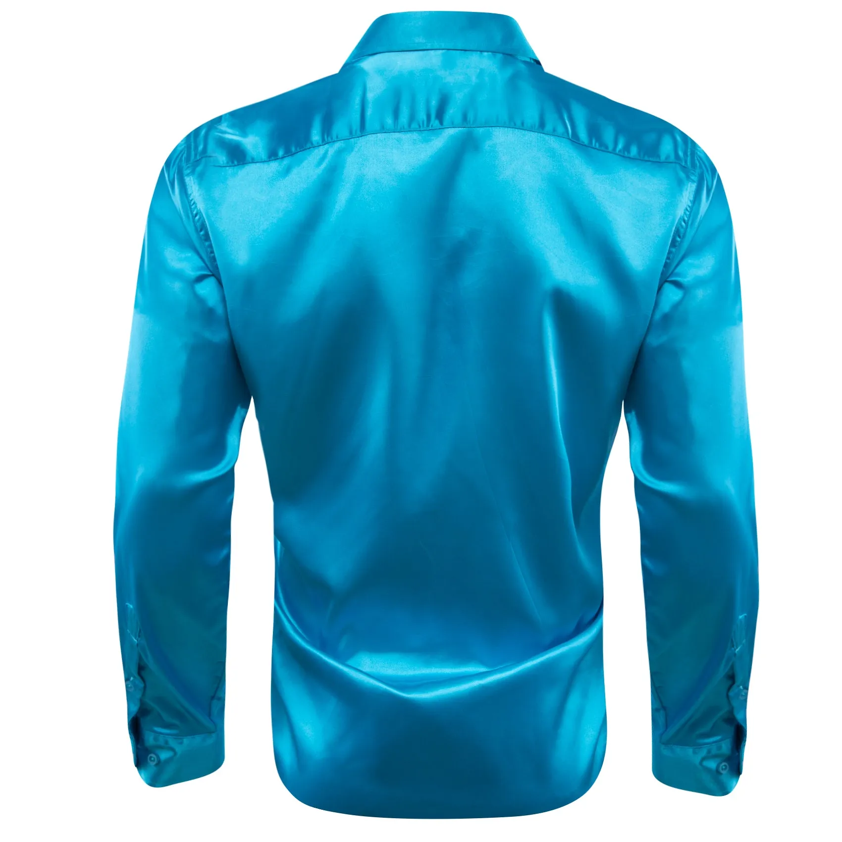 DoderBlue Solid Silk Men's Long Sleeve Shirt