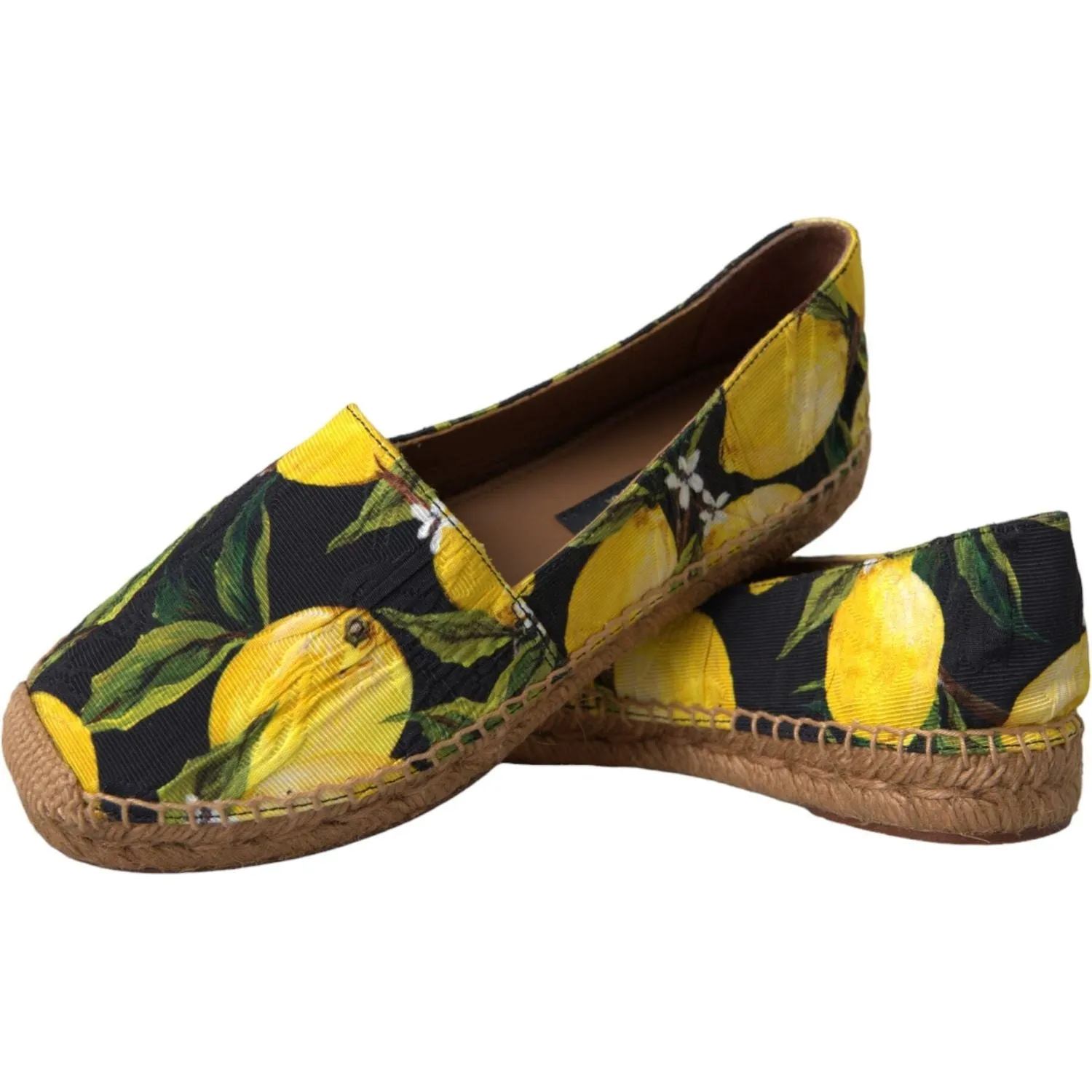 Dolce & Gabbana Multicolor Lemon Slip On Espadrilles Shoes