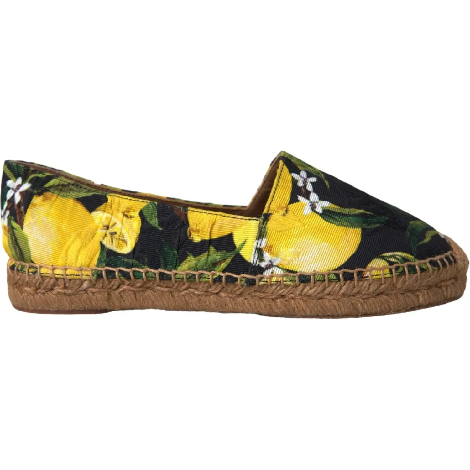 Dolce & Gabbana Multicolor Lemon Slip On Espadrilles Shoes