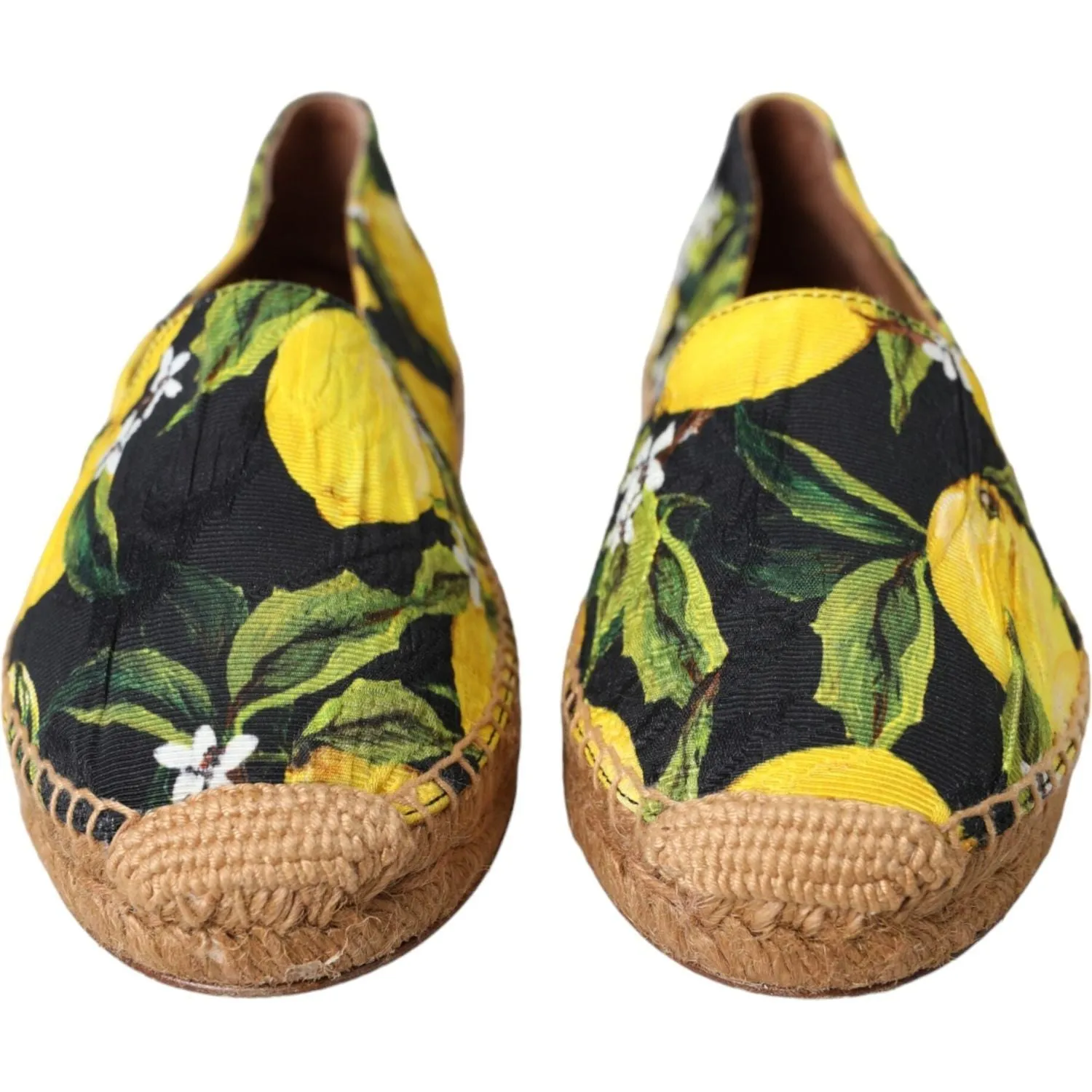 Dolce & Gabbana Multicolor Lemon Slip On Espadrilles Shoes