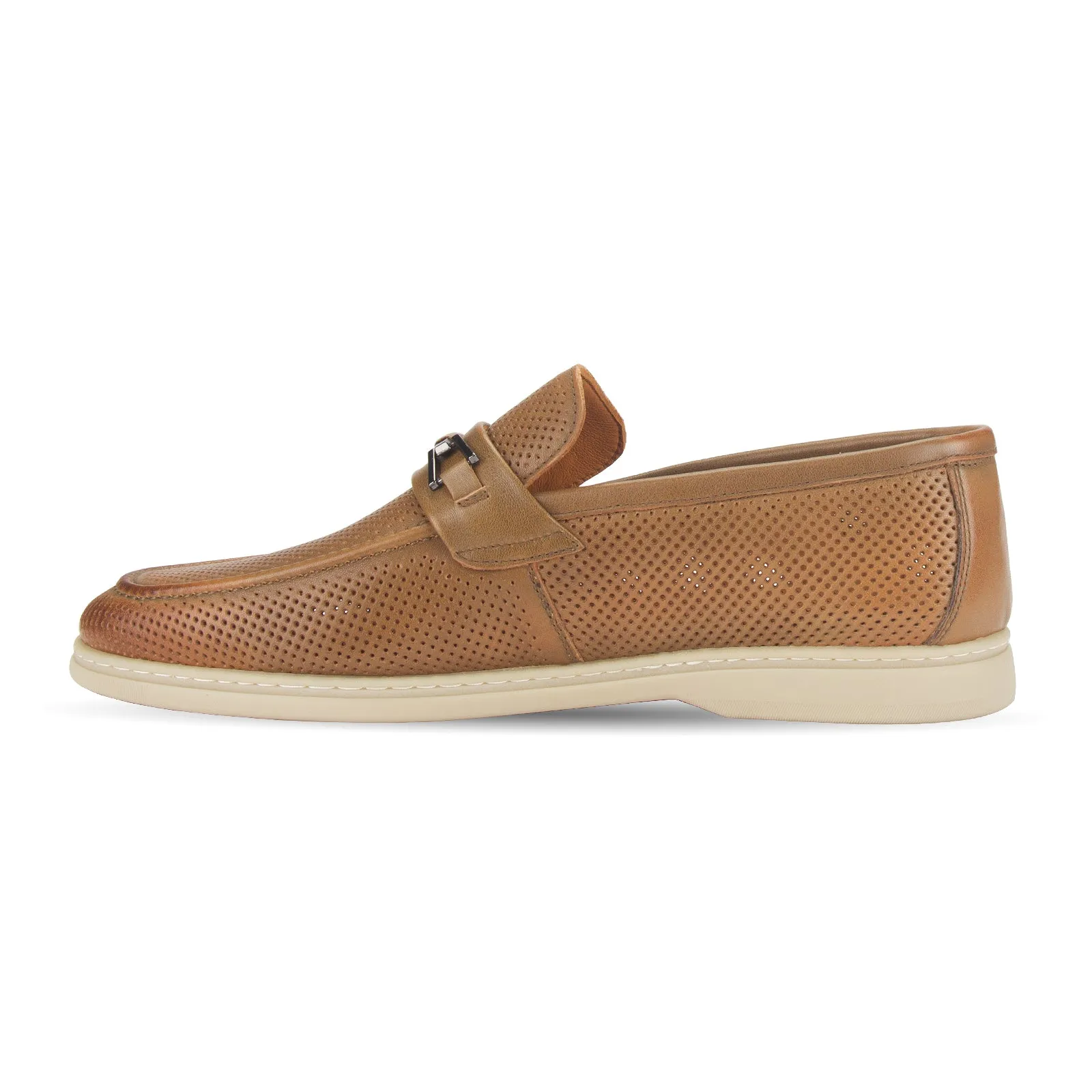 Duke textured leather casual slip-on loafer