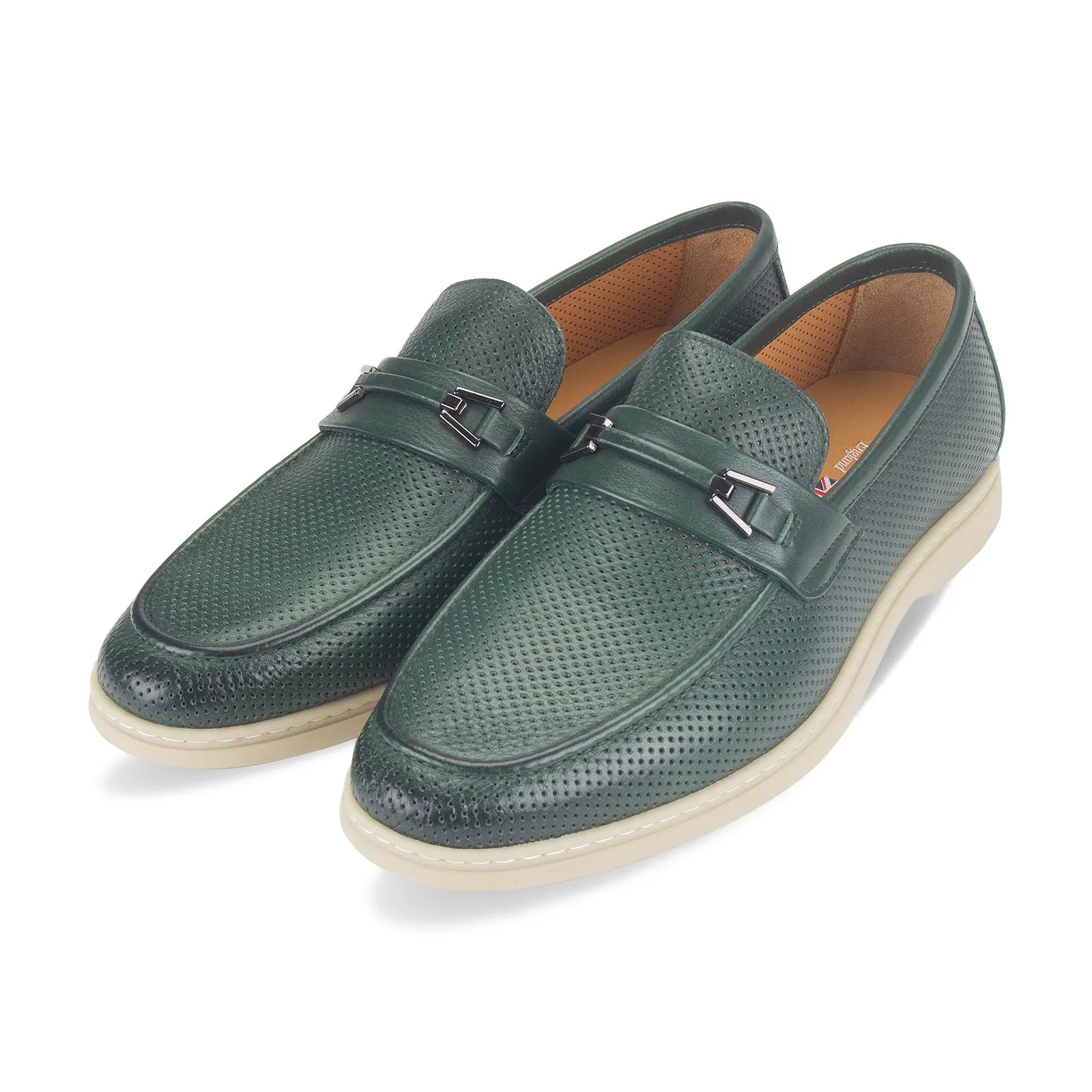 Duke textured leather casual slip-on loafer