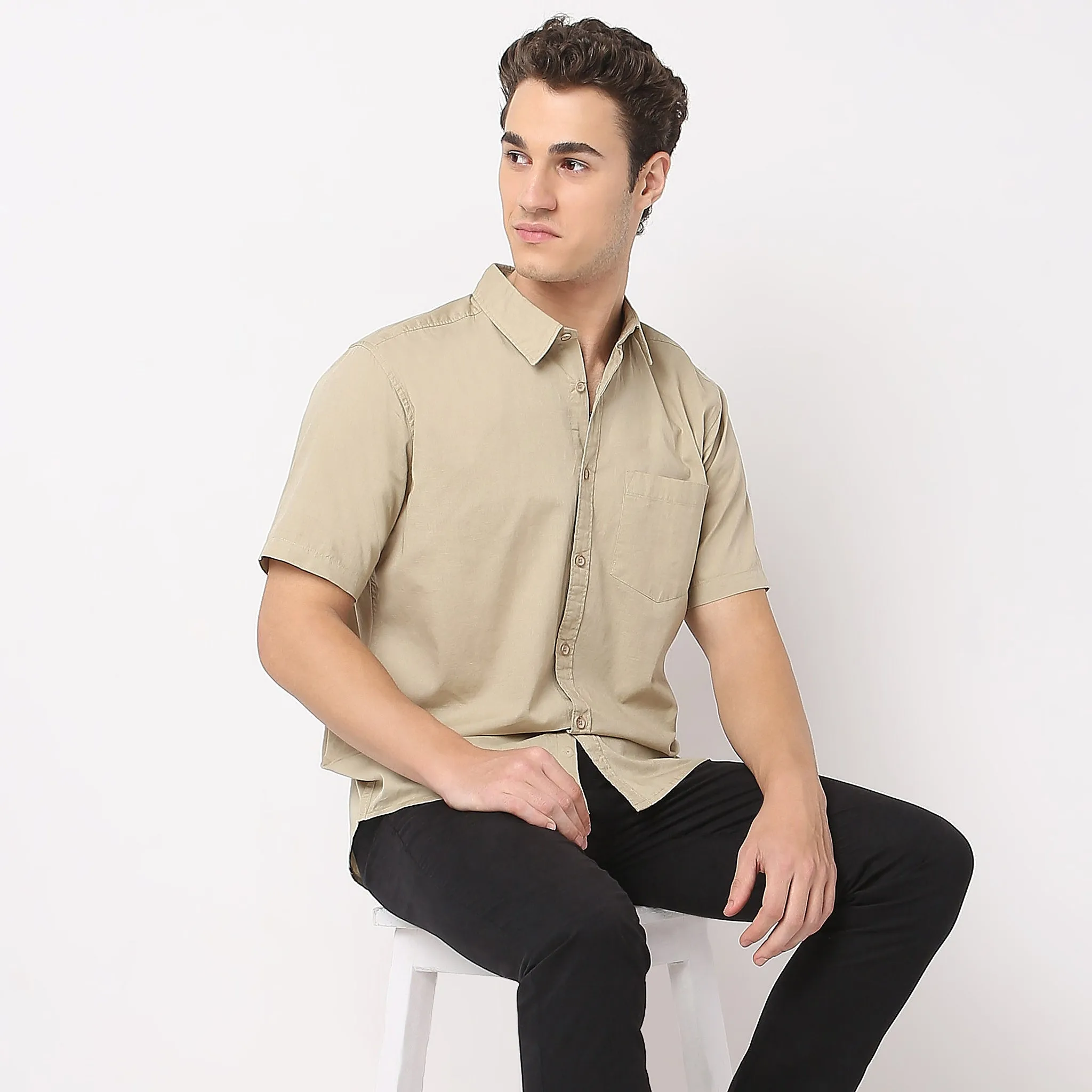 Easy Shirt™  - 100% Cotton MockLin Slubs - Regular Fit Solid Shirt - #Super Value