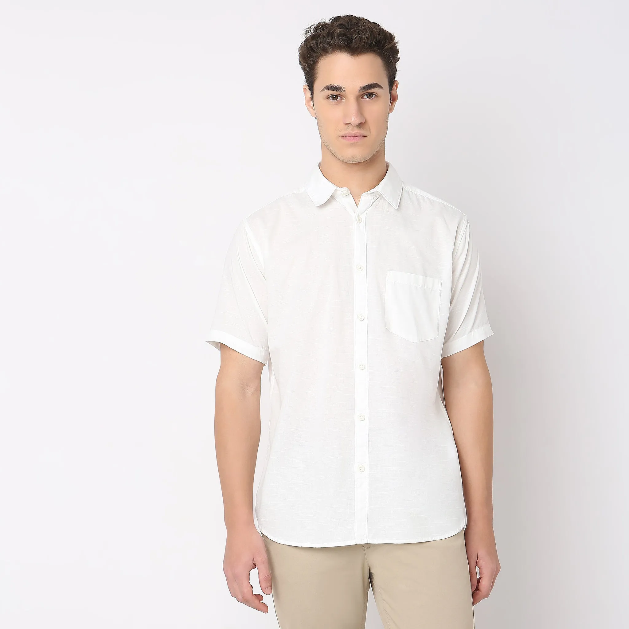 Easy Shirt™  - 100% Cotton MockLin Slubs - Regular Fit Solid Shirt - #Super Value