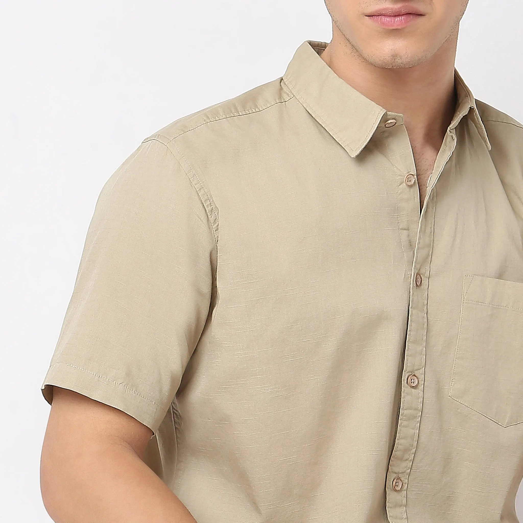 Easy Shirt™  - 100% Cotton MockLin Slubs - Regular Fit Solid Shirt - #Super Value