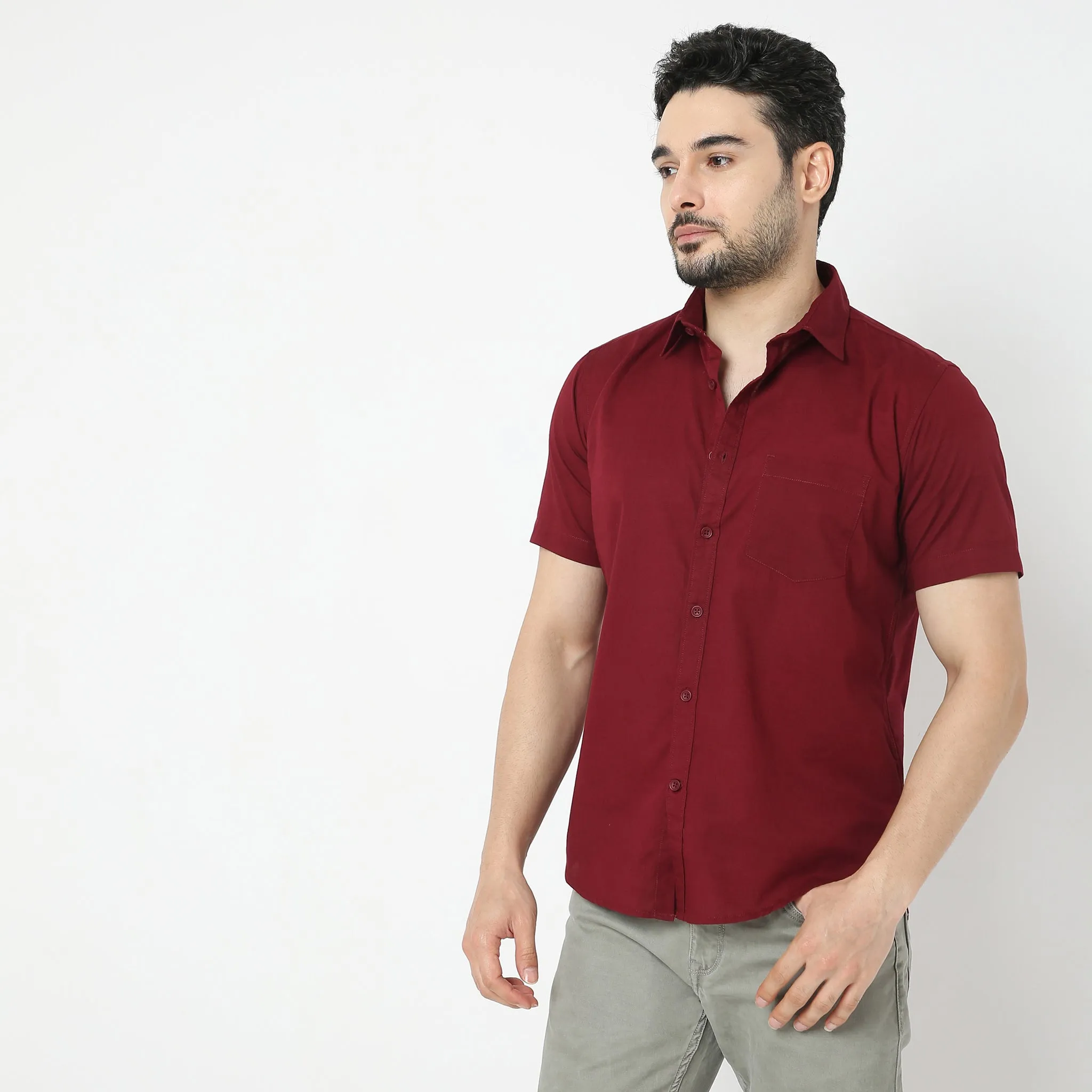 Easy Shirt™  - 100% Cotton MockLin Slubs - Regular Fit Solid Shirt - #Super Value