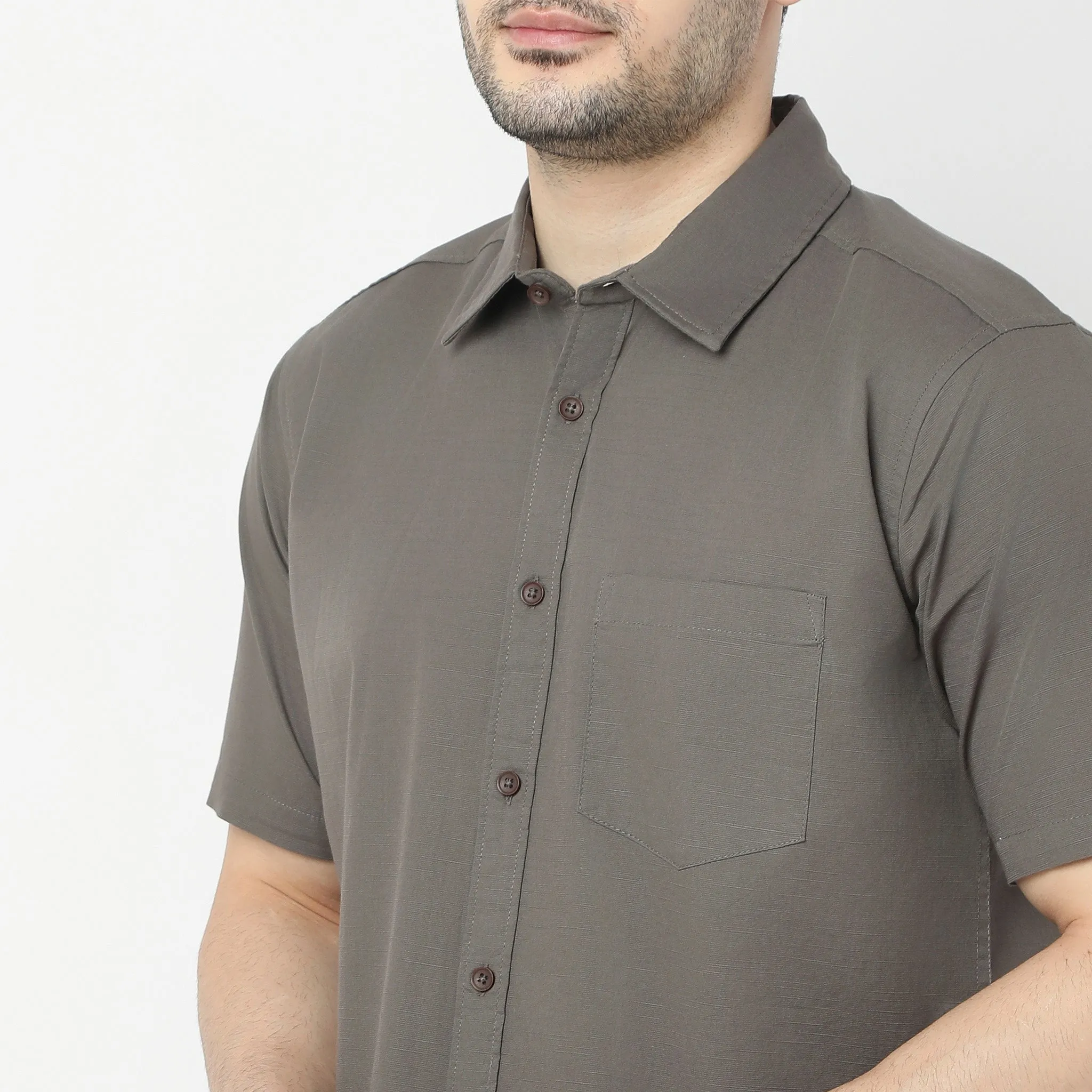 Easy Shirt™  - 100% Cotton MockLin Slubs - Regular Fit Solid Shirt - #Super Value