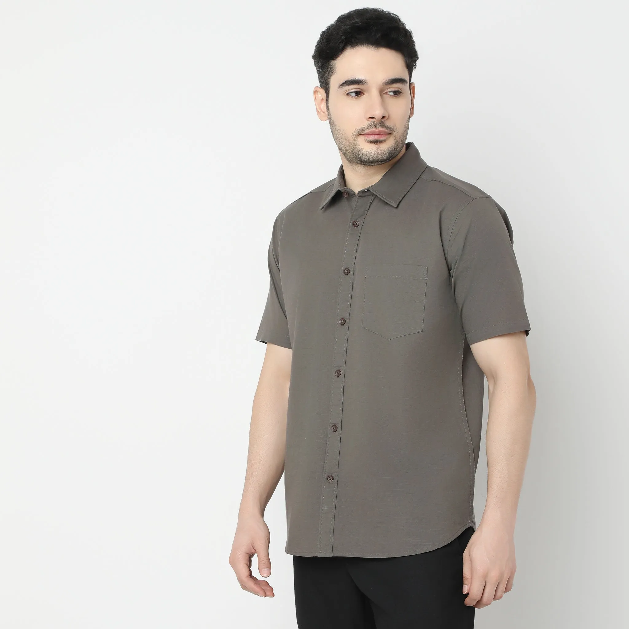 Easy Shirt™  - 100% Cotton MockLin Slubs - Regular Fit Solid Shirt - #Super Value