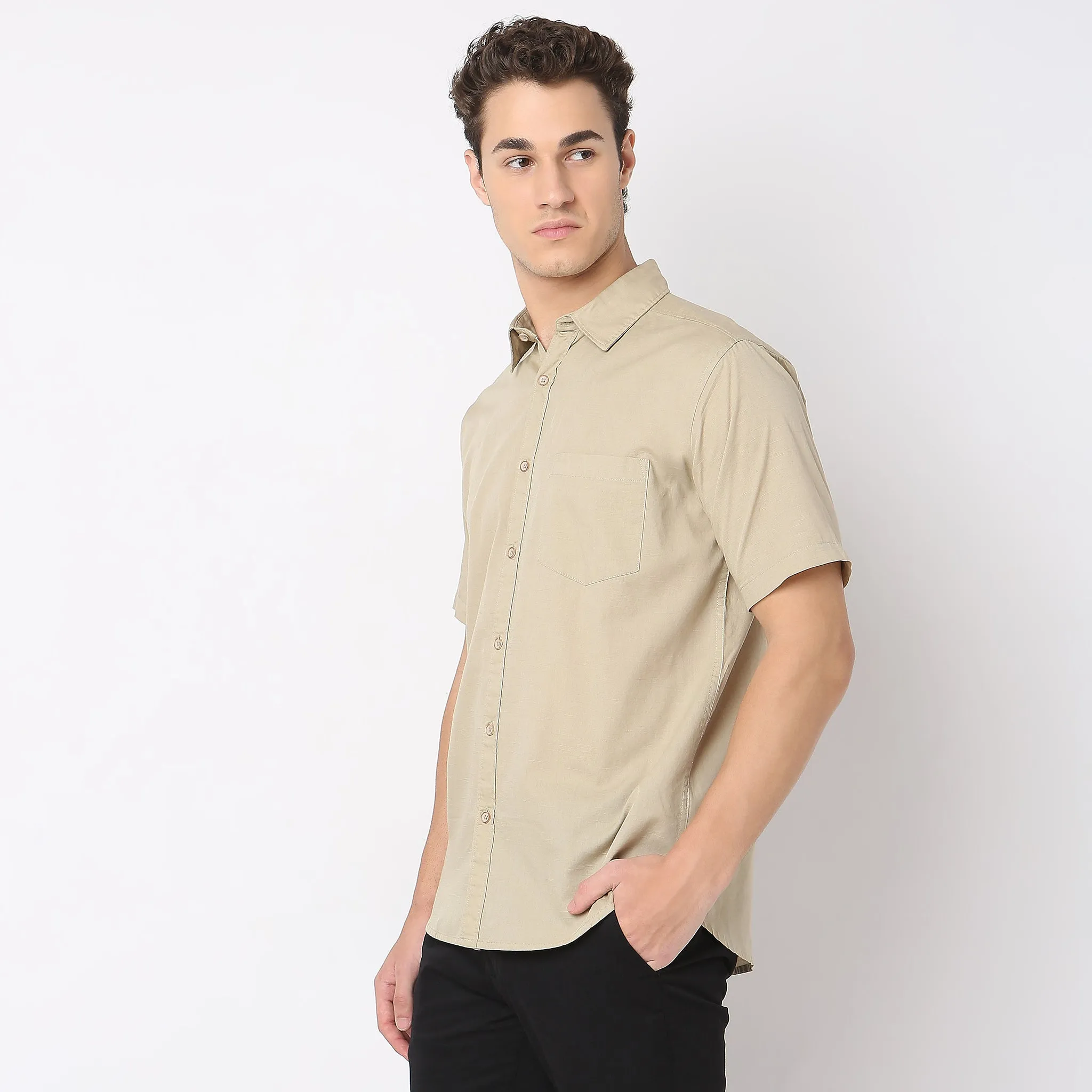 Easy Shirt™  - 100% Cotton MockLin Slubs - Regular Fit Solid Shirt - #Super Value