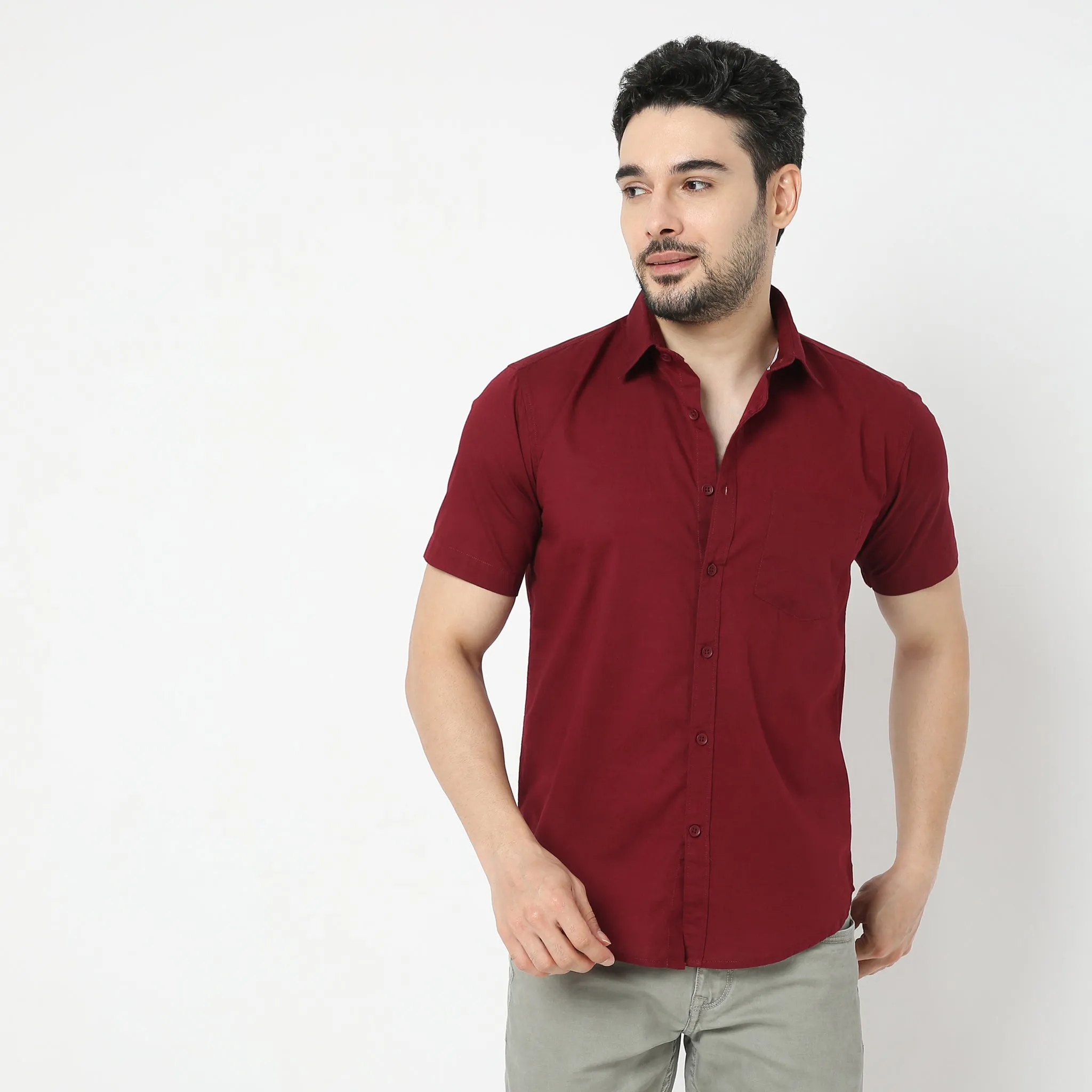 Easy Shirt™  - 100% Cotton MockLin Slubs - Regular Fit Solid Shirt - #Super Value