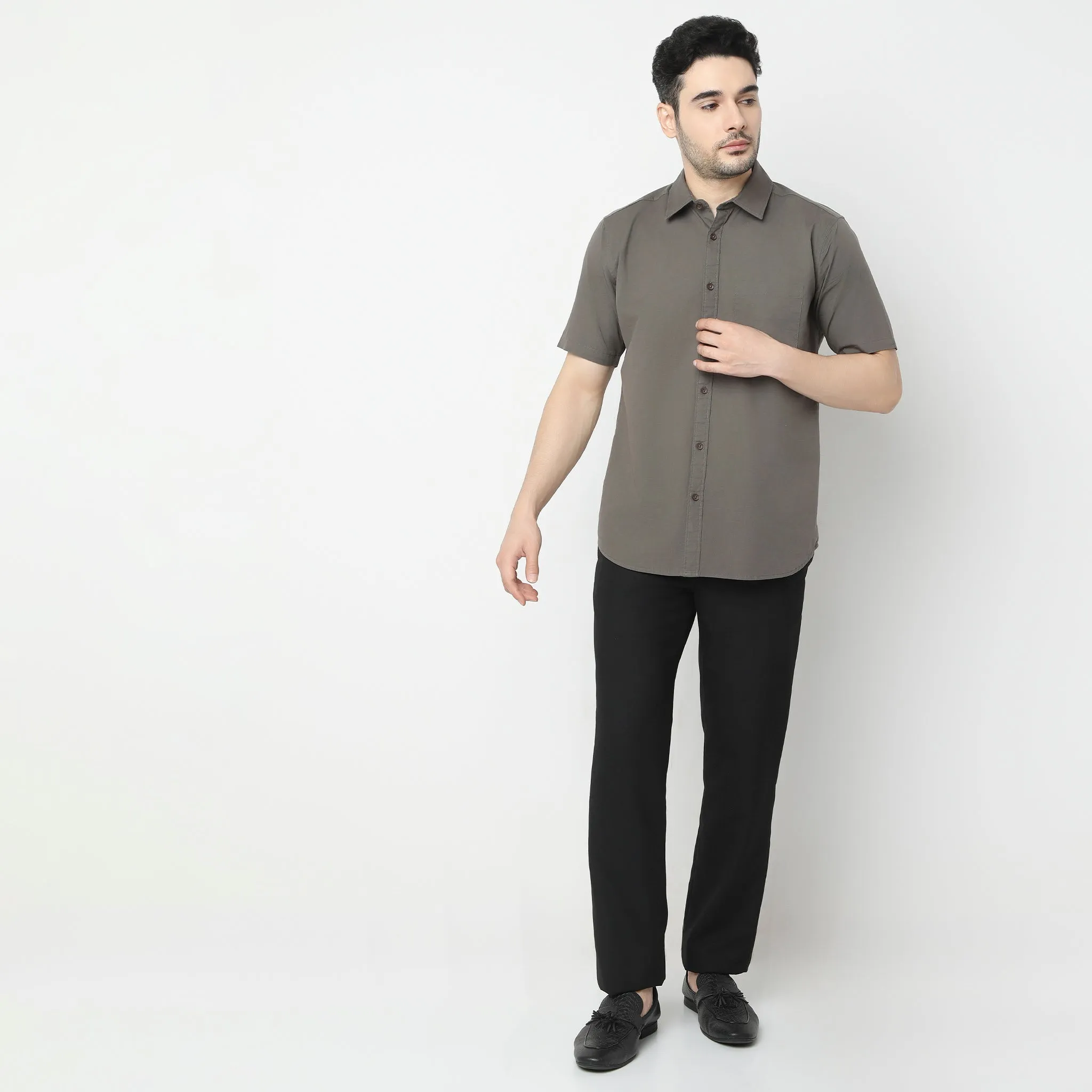 Easy Shirt™  - 100% Cotton MockLin Slubs - Regular Fit Solid Shirt - #Super Value