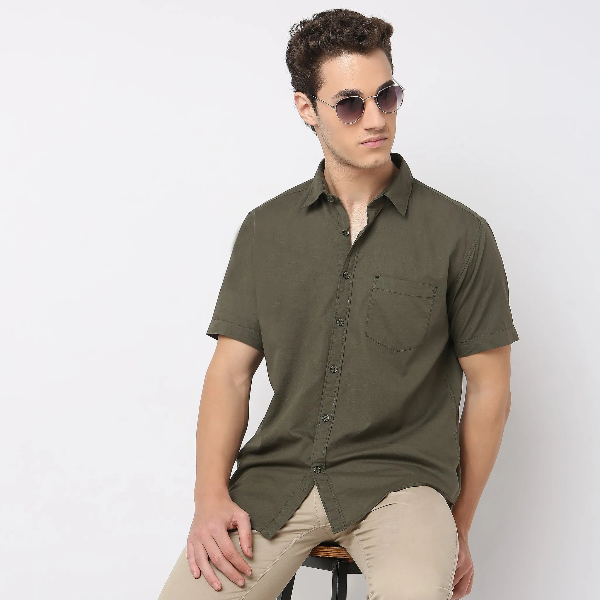 Easy Shirt™  - 100% Cotton MockLin Slubs - Regular Fit Solid Shirt - #Super Value