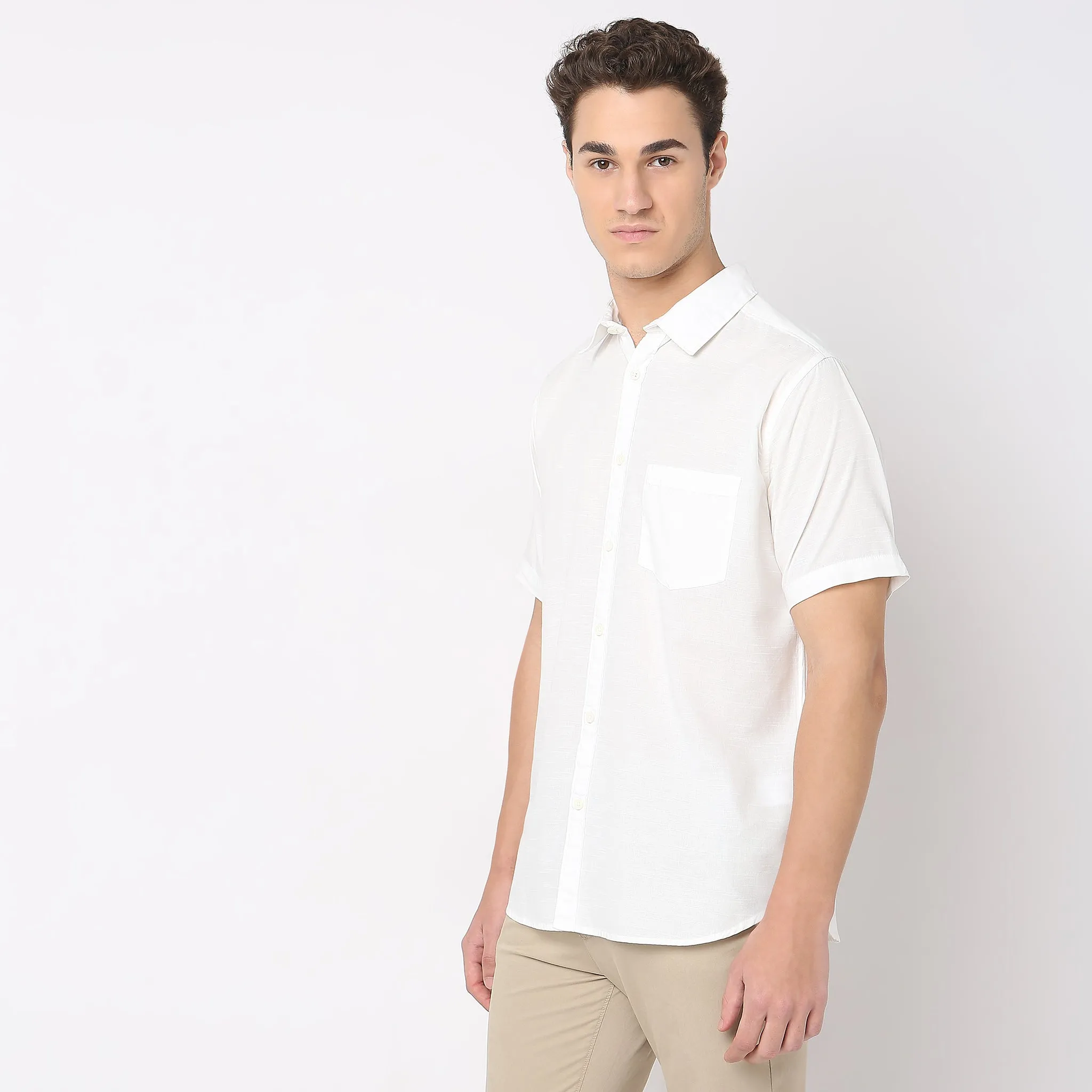 Easy Shirt™  - 100% Cotton MockLin Slubs - Regular Fit Solid Shirt - #Super Value