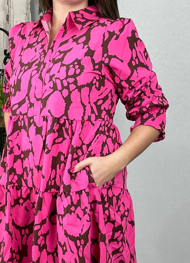 Eleanor Dress in Happy Place Pink by Michelle McDowell