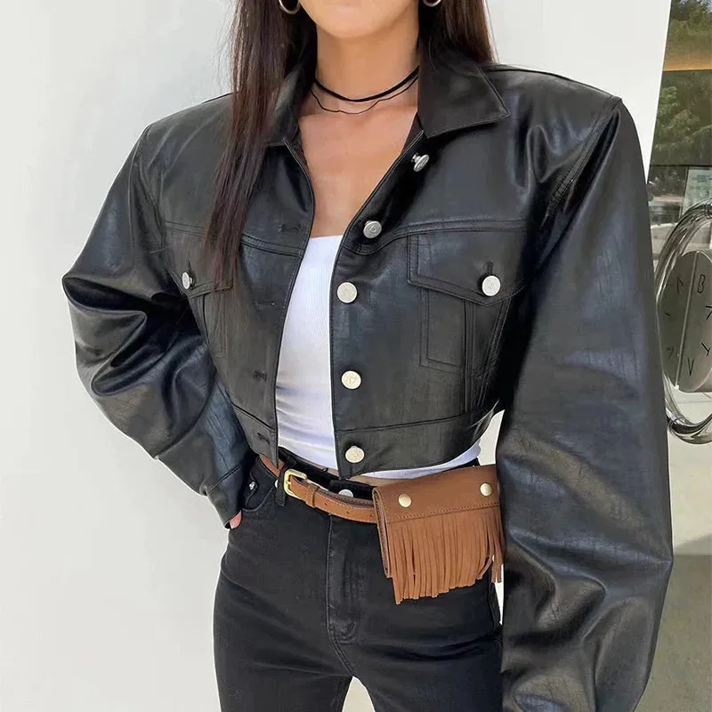 Fashionkova Miana Leather Bomber Jacket