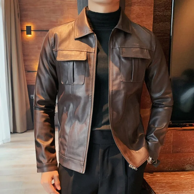 Faux Leather Polyester Jacket