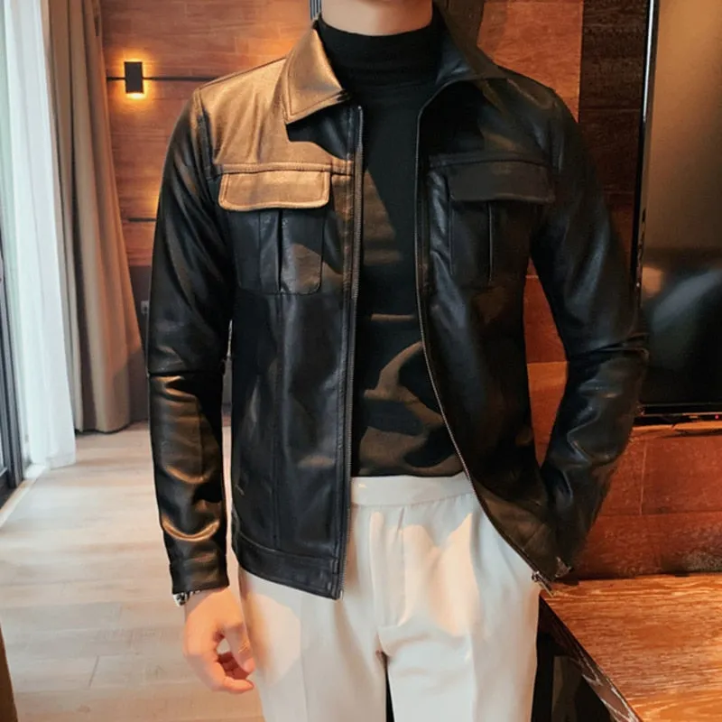 Faux Leather Polyester Jacket