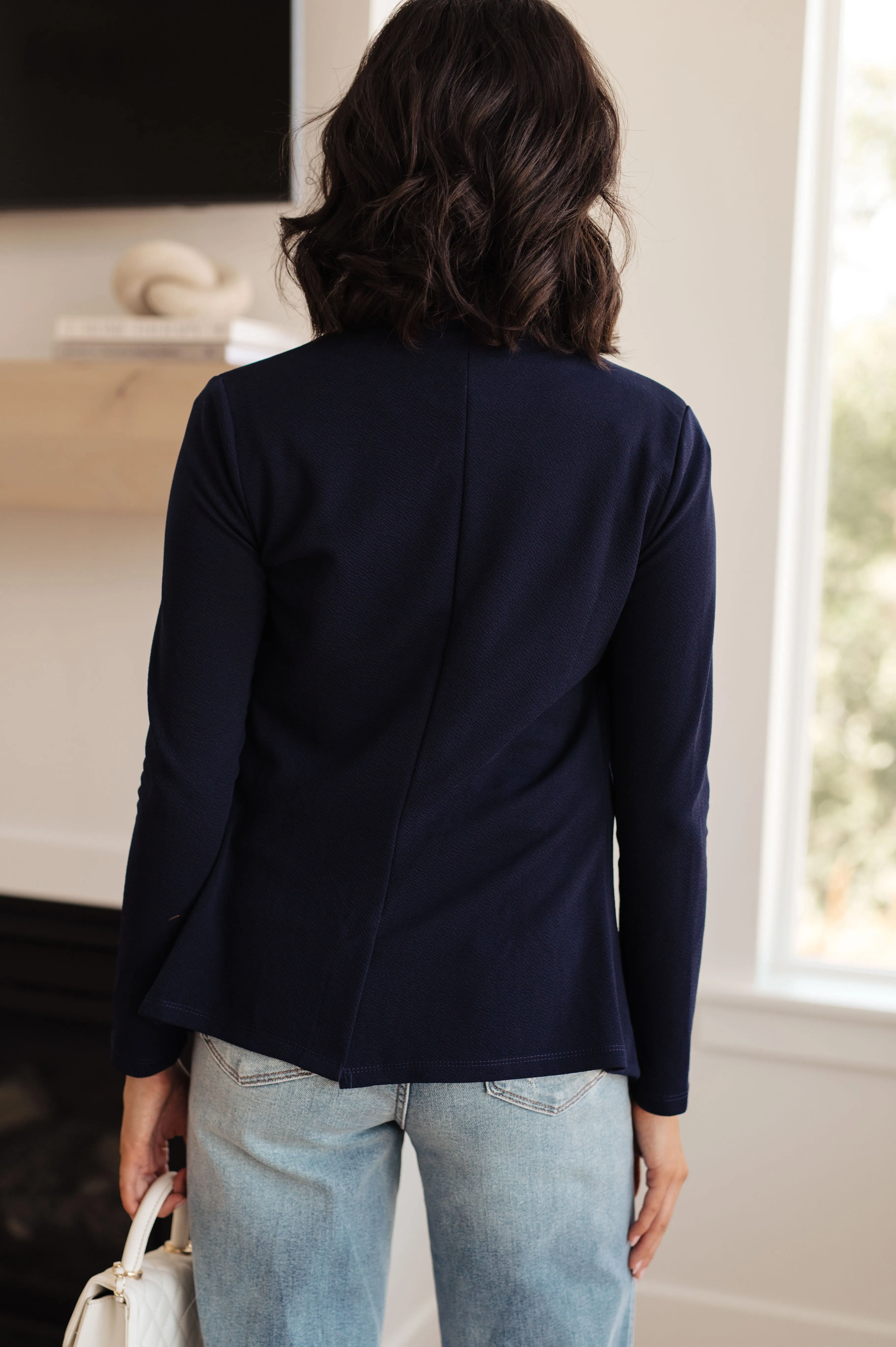 Fitted Blazer in Navy - Ninexis