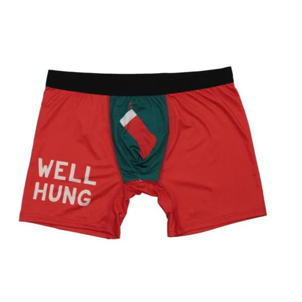 Frankly Funny Christmas Mens Funny Briefs Boxer Shorts - Well Hung