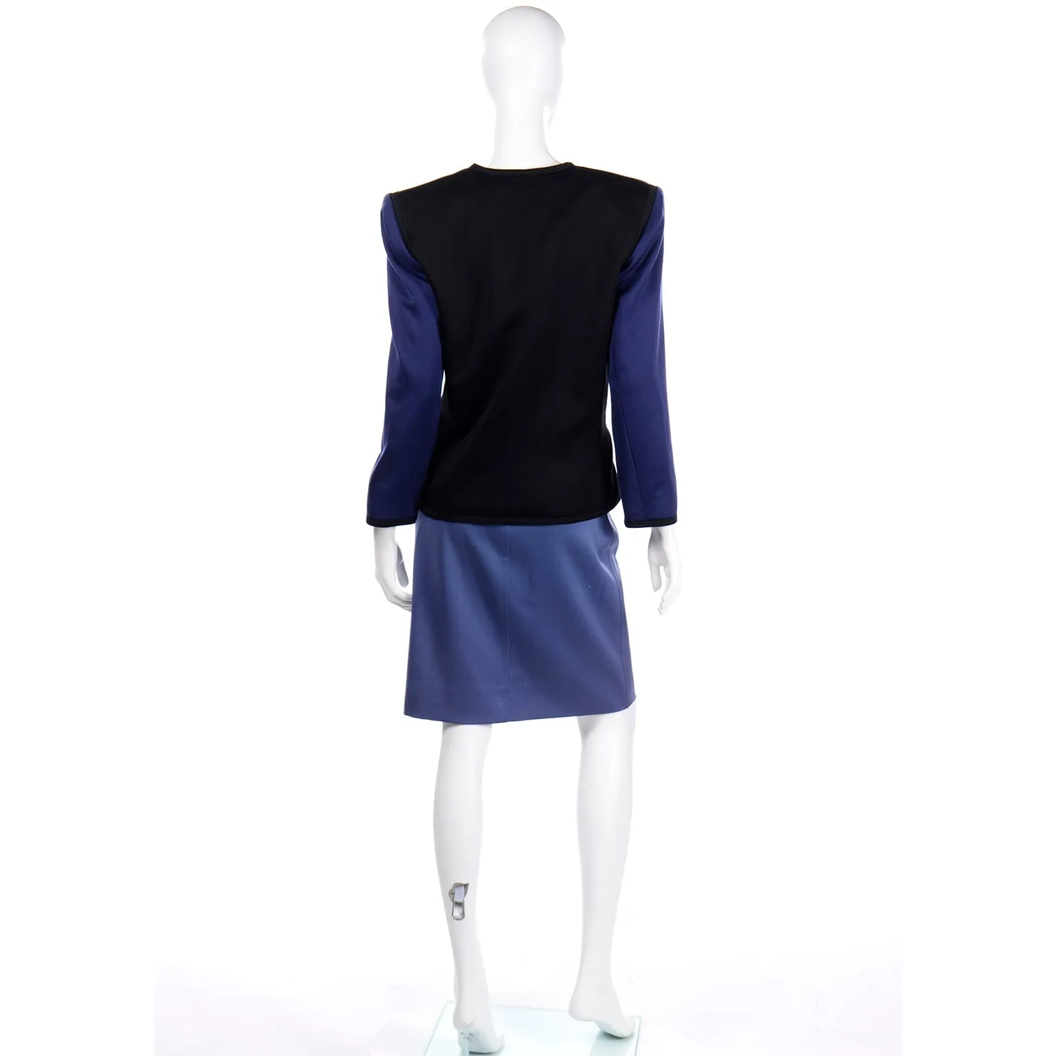 F/W 1988 Yves Saint Laurent Geometric Color Block Skirt Suit w 2 Skirts