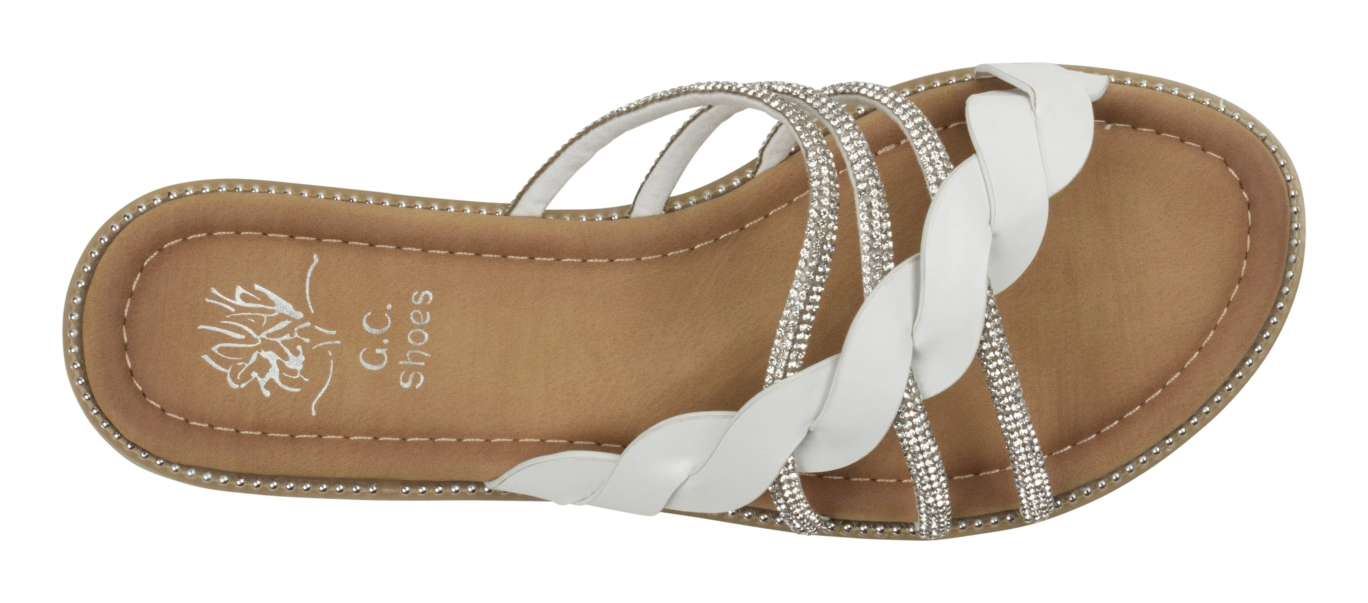 G.C. Shoes Women's Rhinestone Flat Sandal